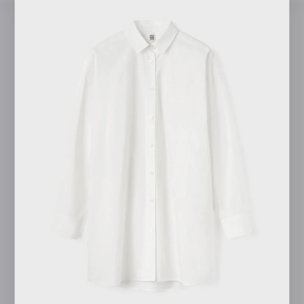 Totême white monogram cotton shirt